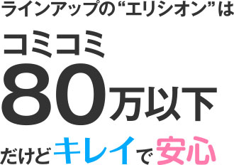 コミコミ80万円以下だけどキレイで安心