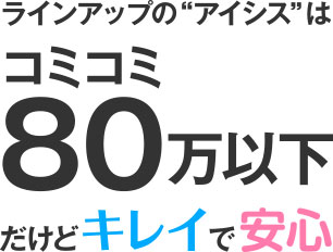 コミコミ80万円以下だけどキレイで安心